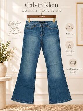 Calvin Klein Jeans Women’s 10 Flare Blue Denim NWT